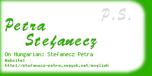petra stefanecz business card